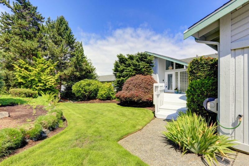 Completed Concrete Curbings in a Residential Yard
